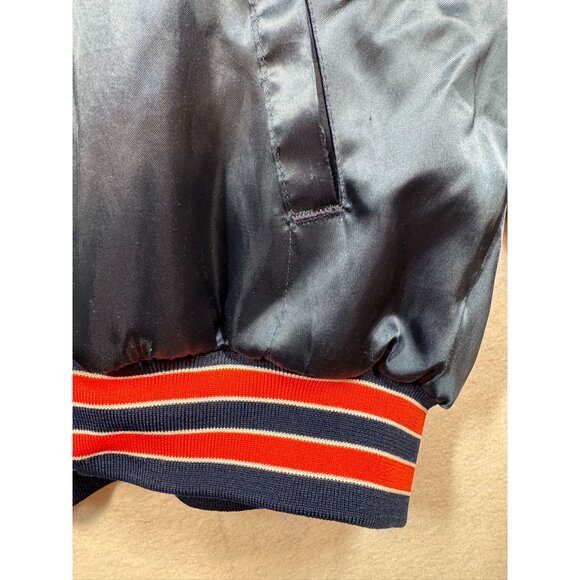 Vintage Chicago Bears Satin Bomber Jacket Varsity Snap Front Swingster Adult XL - Picture 10 of 12